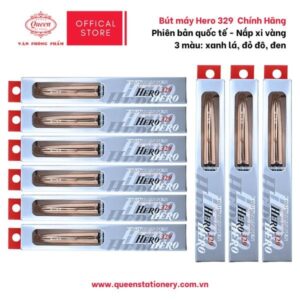 Bút máy Hero 336 chính hãng - Phiên bản quốc tế - Màu Đen/Đỏ/Xanh Lá - 1 Cây