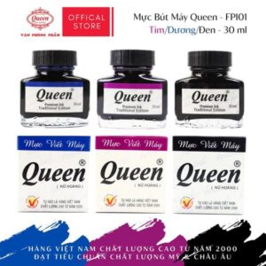Mực bút máy Queen - FPI-01 30ml - Tím/Dương/Đen - Tiêu chuẩn an toàn & chất lượng Mỹ & Châu Âu